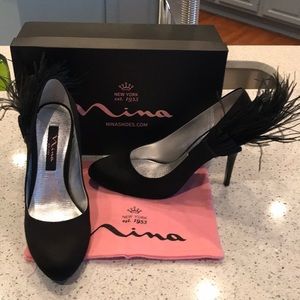 New NinaBlack Satin Pumps.